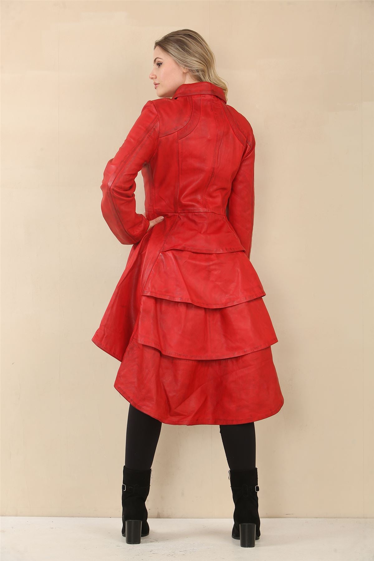 Women's Gothic Full Length Victorian Leather Coat