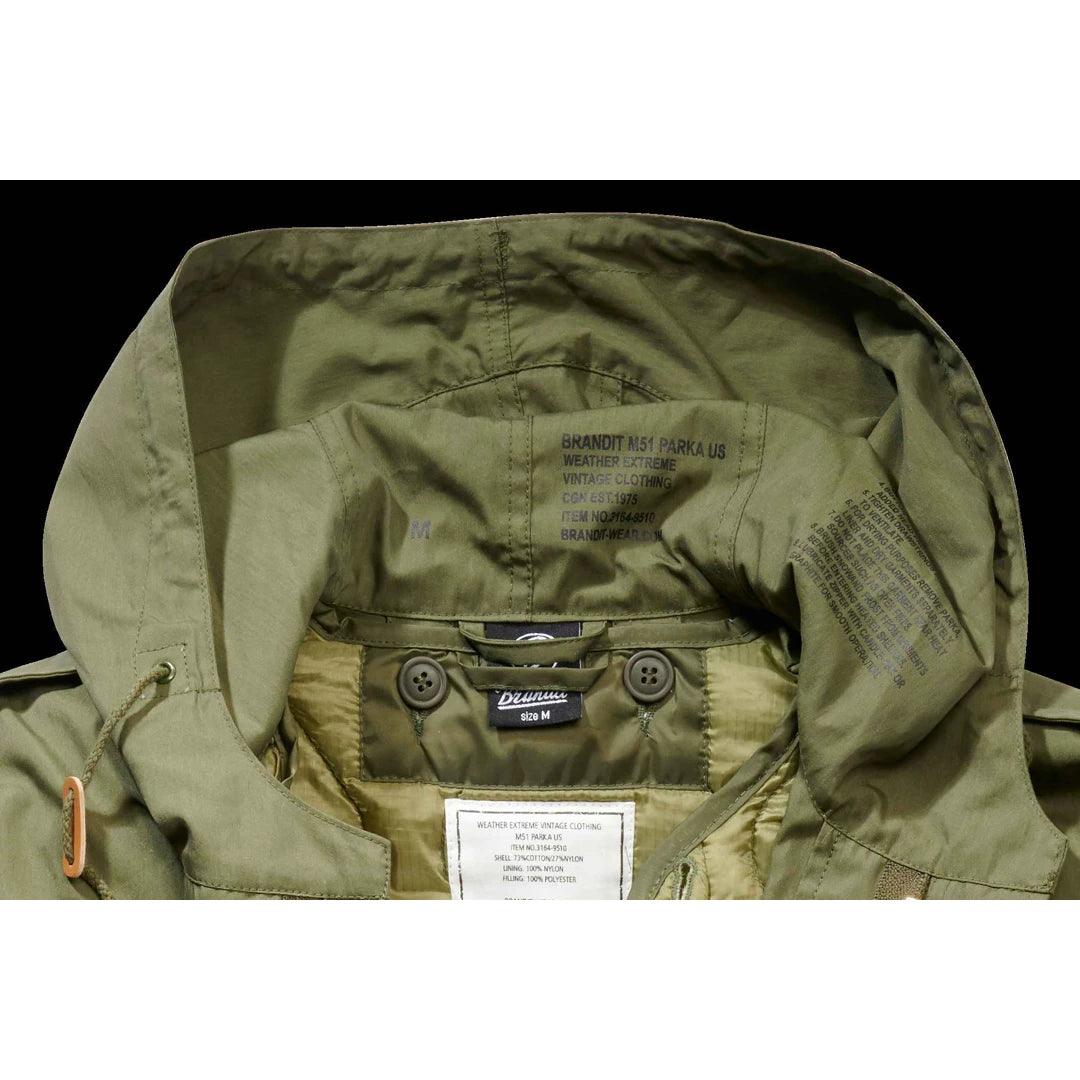 Brandit M51 Mens Parka Jacket US Fishtail Army Winter Military 3164 Hood Warm - Knighthood Store