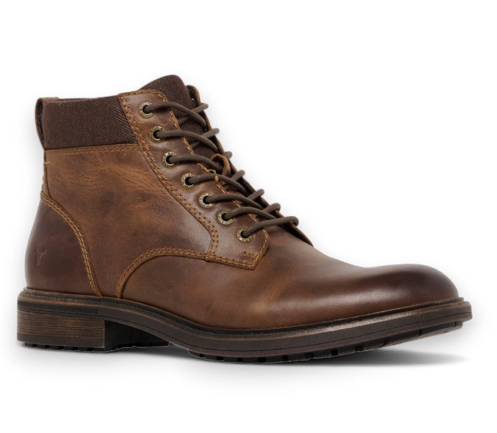 Beau - Men's Brown Lace Up Side Zip Leather Chelsea Boots