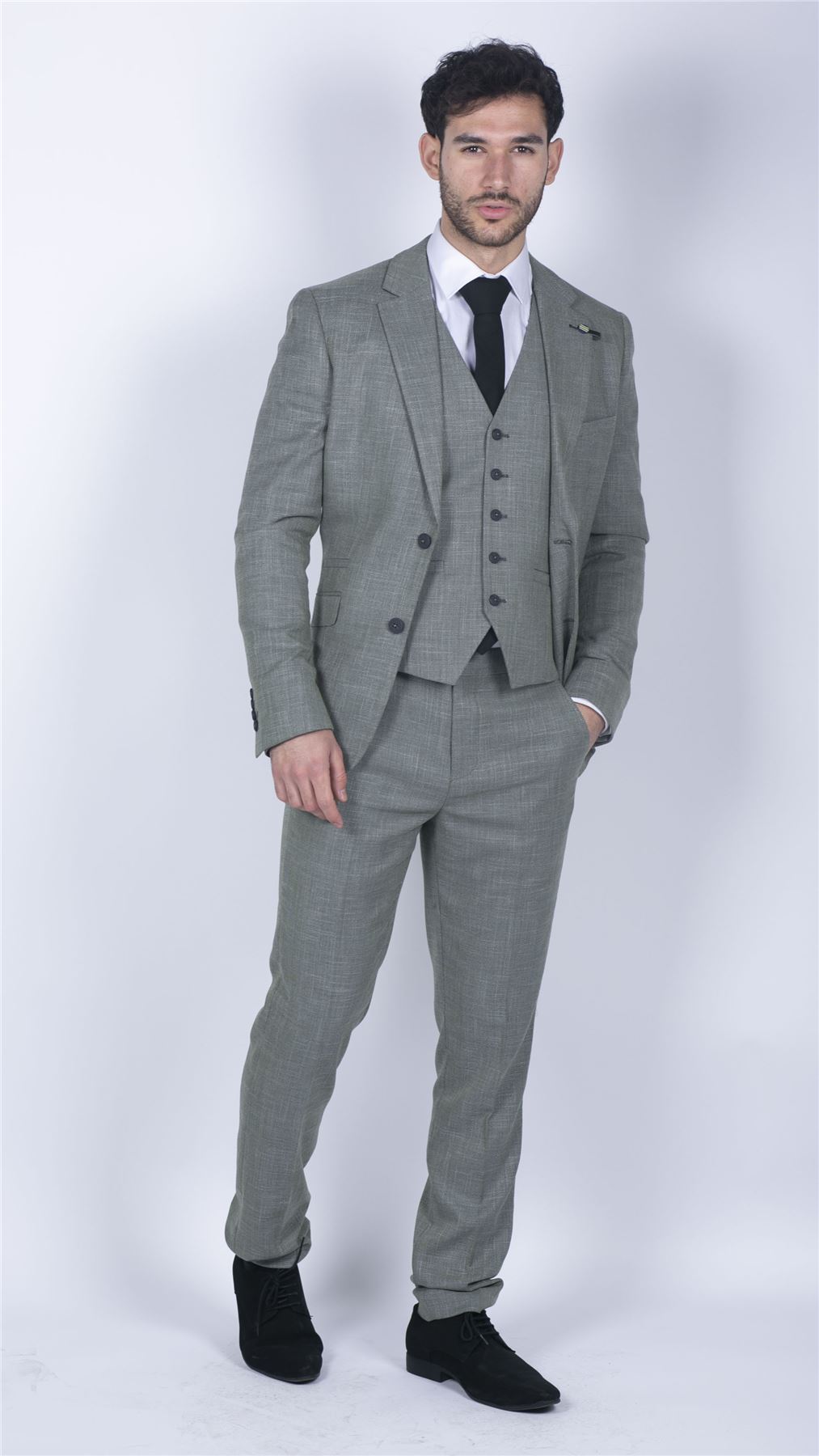 Mens 3 Piece Suit Sage Green Summer Linen Tailored Fit Wedding Prom Classic