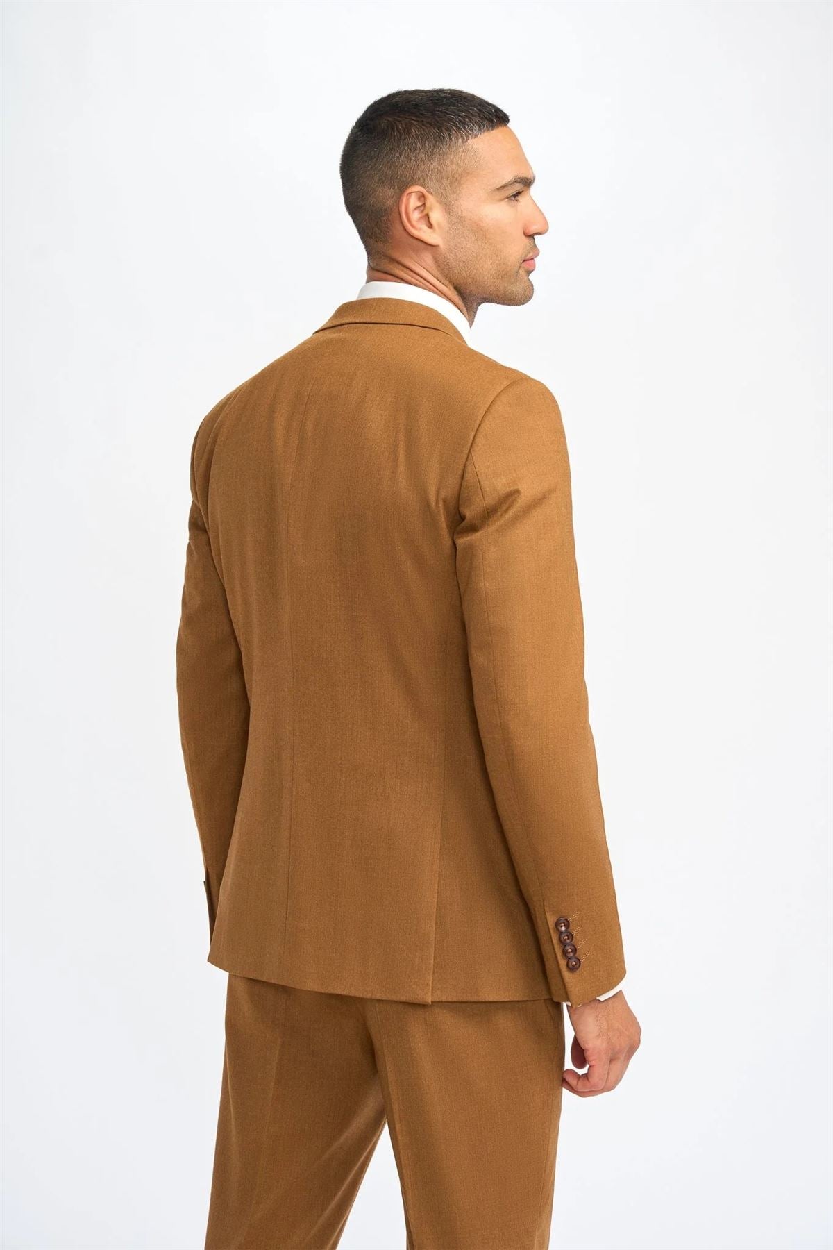 Men's Blazer Camel Brown Wool Sports Coat Formal Suit Jacket