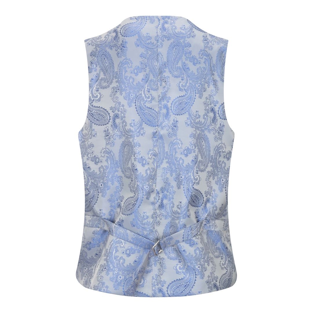 Boys 3 Piece Suit Sky Blue Light Wedding Party Christening Smart Formal