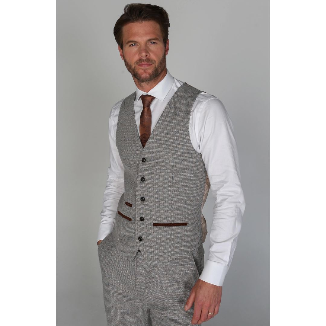 Ralph - Men's Classic Cream Tweed Waistcoat