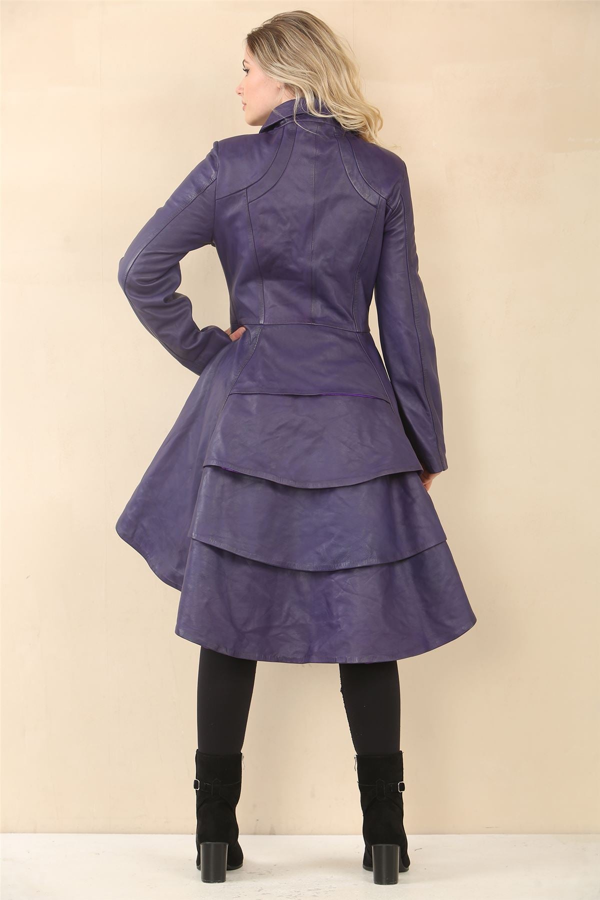 Women's Gothic Full Length Victorian Leather Coat