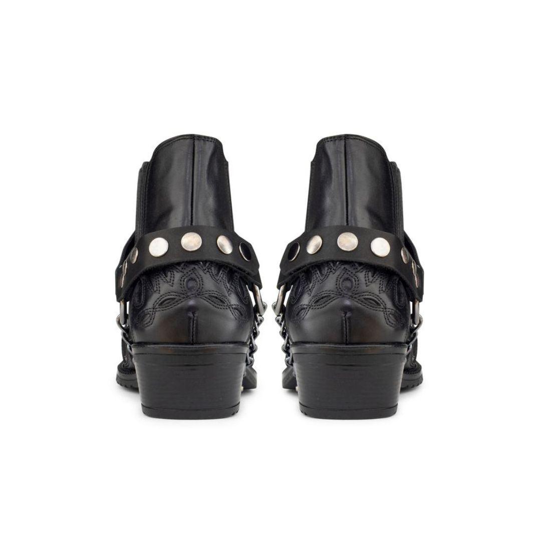 Mens Real Leather Crocodile Cowboy Ankle Boots Chain Western Cuban Heel Dancing - Knighthood Store