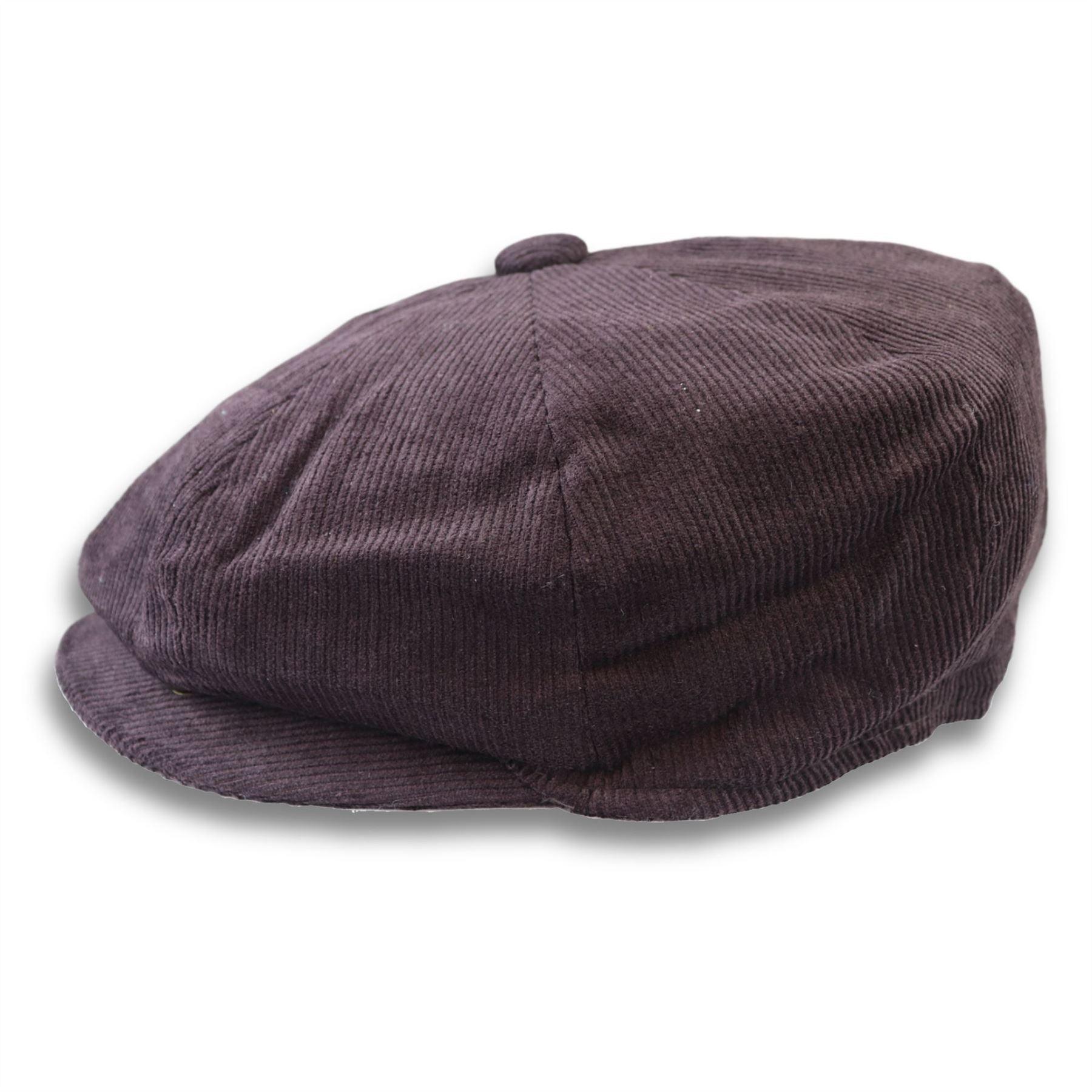 Men's Flat Cap 100% Cotton Corduroy Newsboy Baker Boy Peaked 8 Panel Hat - Knighthood Store