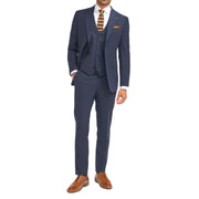 Men's Suit Navy 3 Piece Tailored Fit Formal Classic Gent Dress