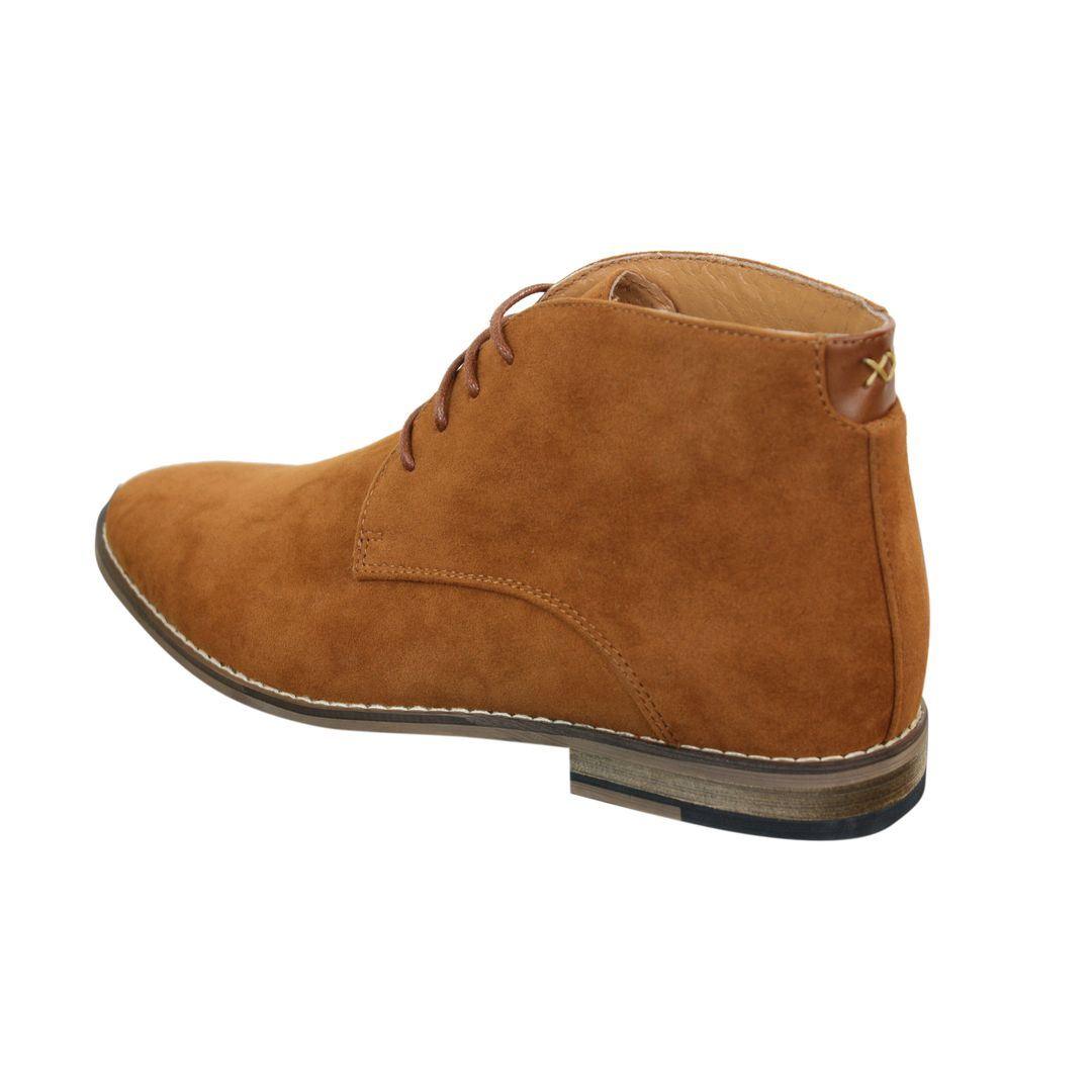 Mens Suede Ankle Boots Chelsea Laced Real Leather Lined Italian Design Smart Casual - Knighthood Store