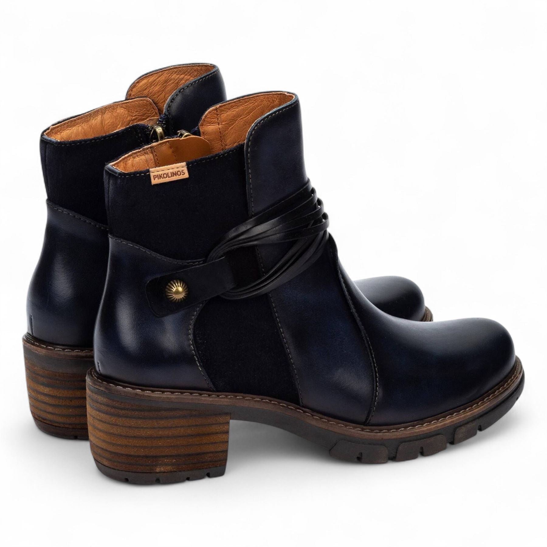 San Sebastian - Women's Blue Leather Ankle Boots