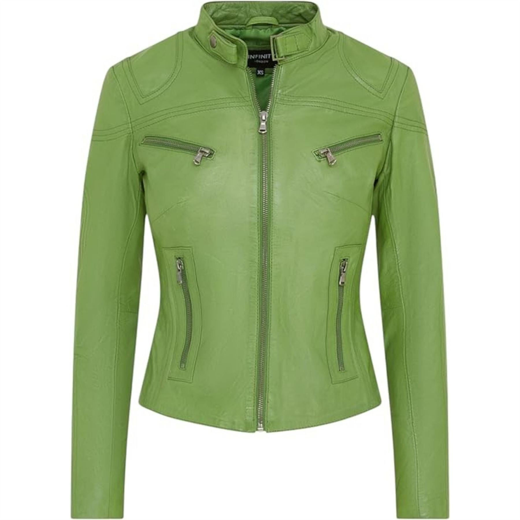 Women's Real Leather Classic Racer Style Biker Jacket