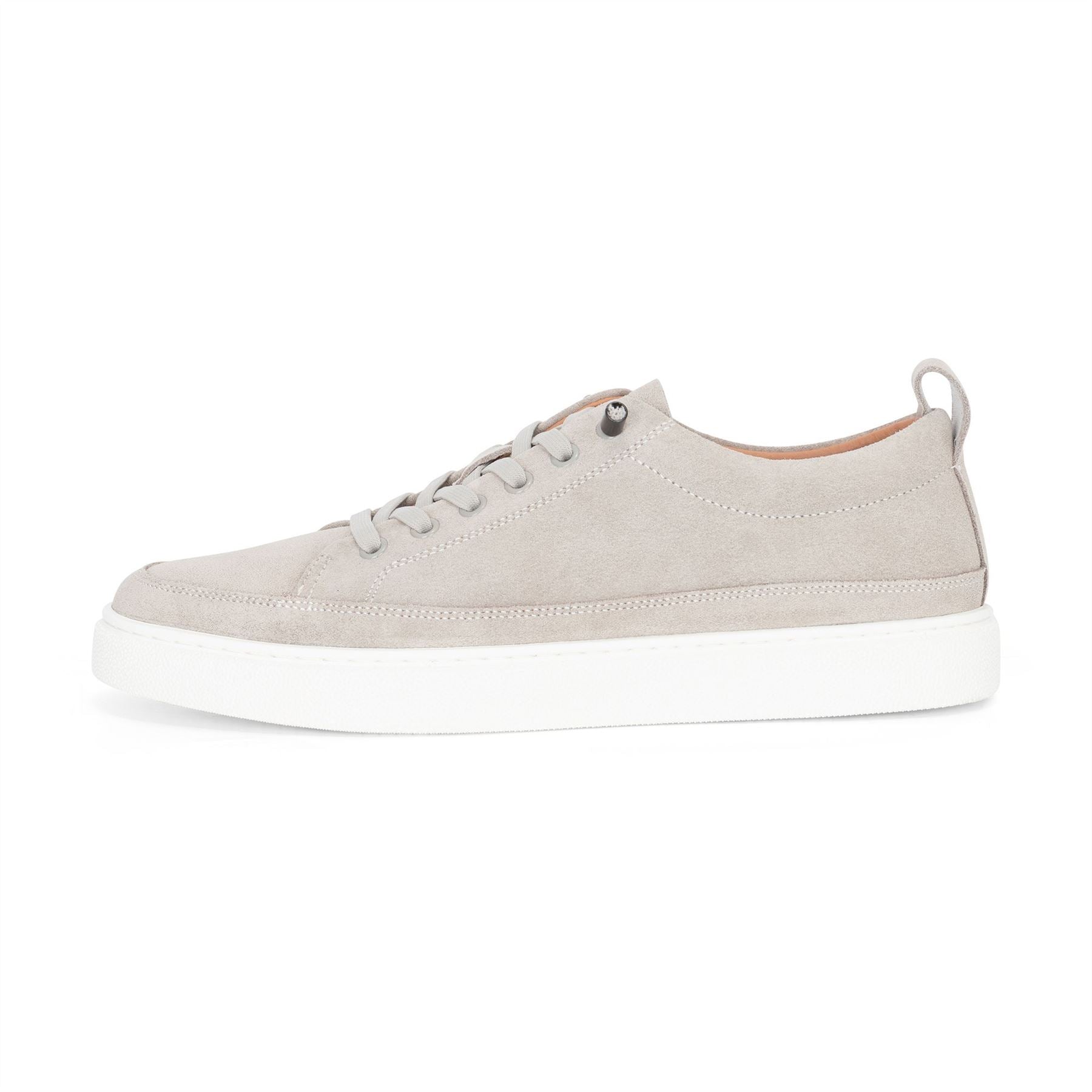 Josh - Men's Grey Suede Leather Trainers