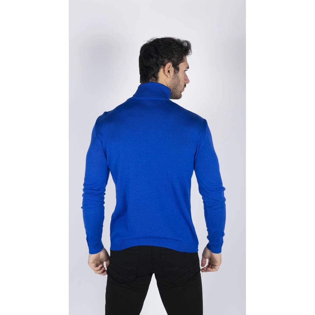 Mens Polar Neck Jumper Roll Neck High Turtle Neck Slim Fit Light Weight - Knighthood Store