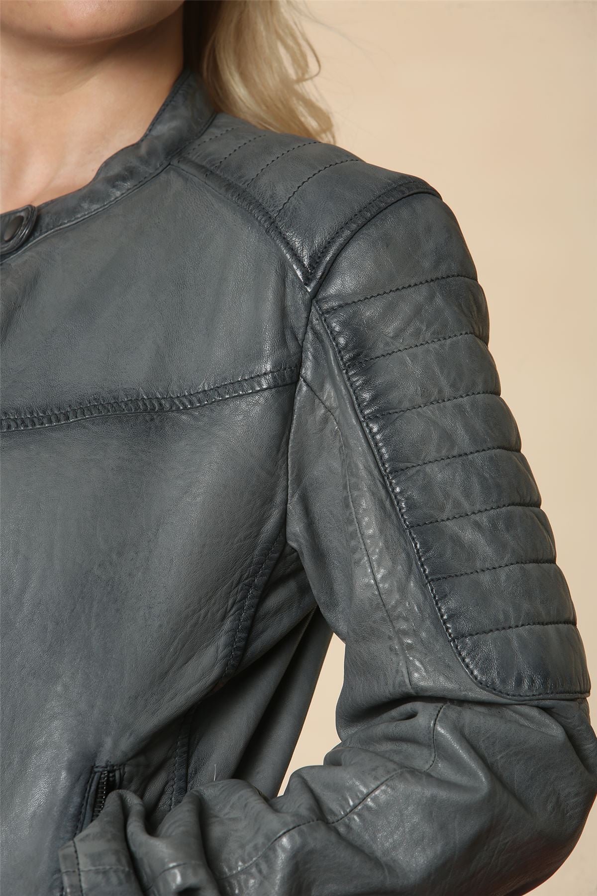 Women's Retro Quilted Leather Biker Jacket