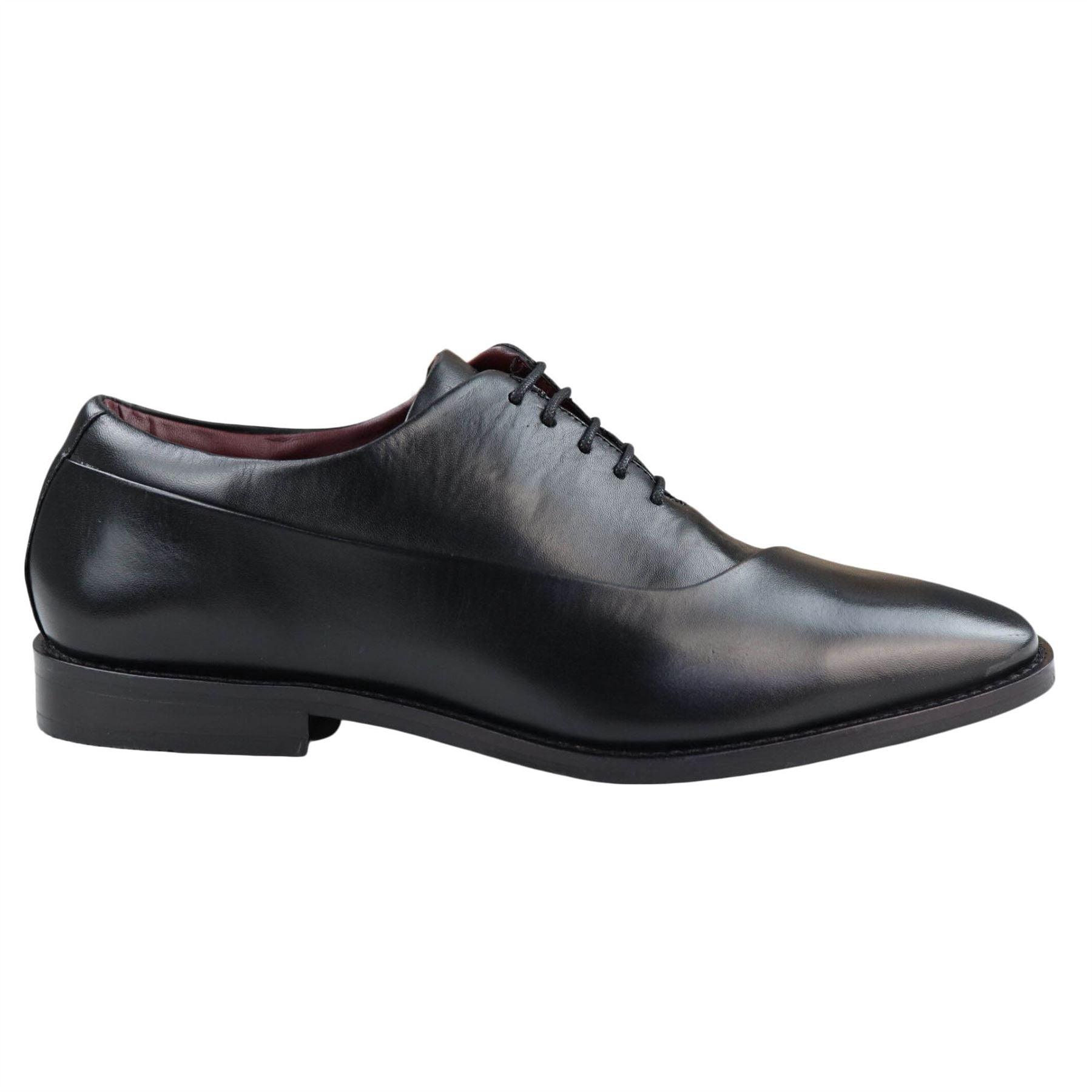 Mens Laced Real Leather Derby Shoes Smart Formal Classic Black Brown - Knighthood Store