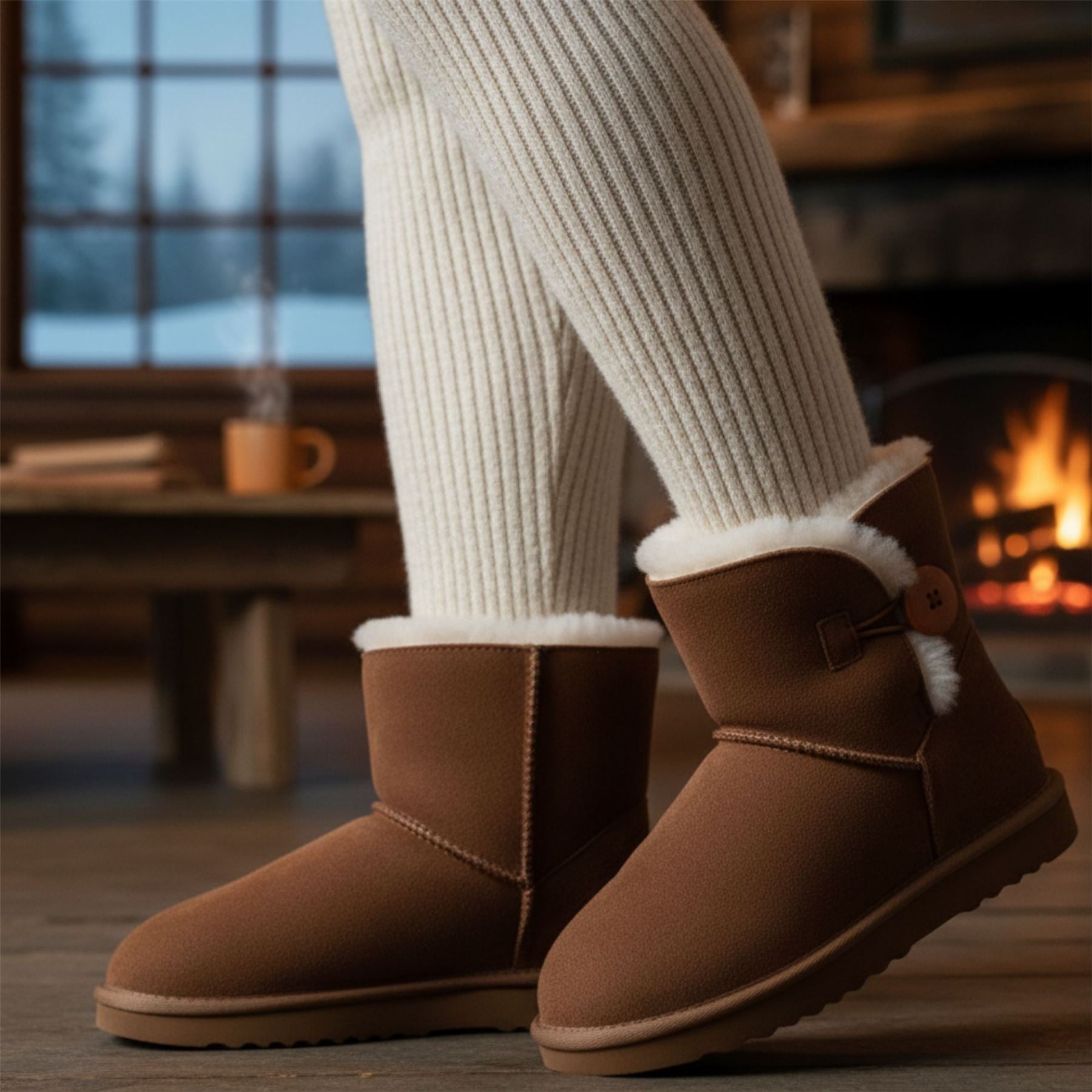 Alpine - Women's Sheepskin Suede Winter Slip-On Boots