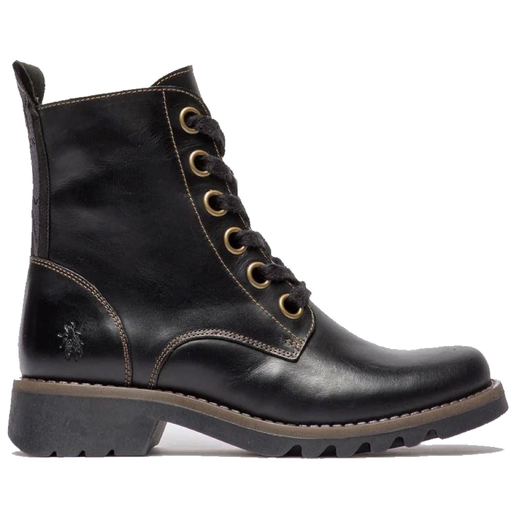 RAGI539FLY - Women's Lace Up Rug Leather Ankle Boots