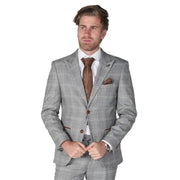Francis - Men's Grey Check Blazer Office Wedding