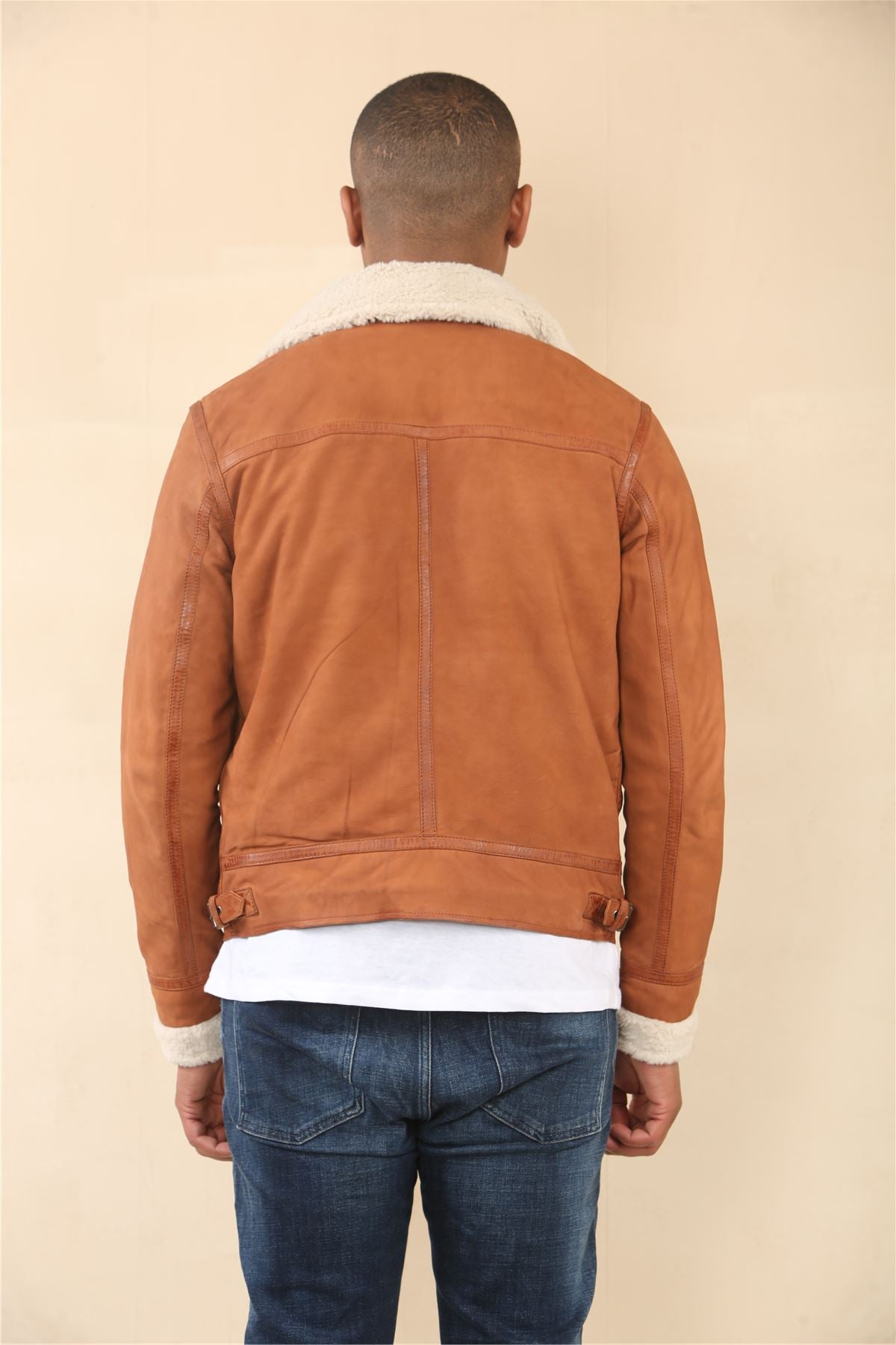 Men's Suede Pilot Aviator Leather Jacket
