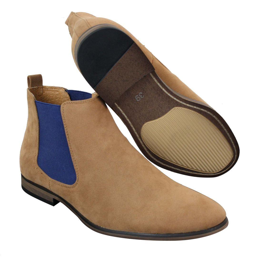 Mens Italian Suede Slip On Ankle Boots Smart Casual Desert Chelsea Dealer - Knighthood Store