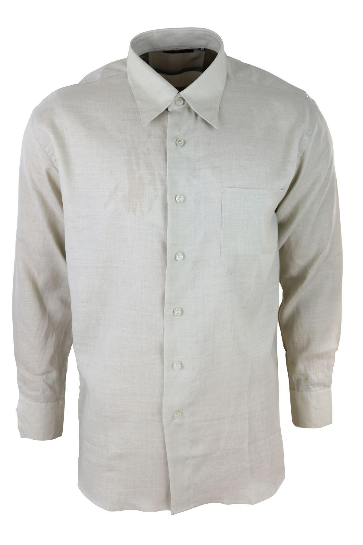 Mens Linen Summer Shirt Breathable Fabric Classic Full Sleeve - Knighthood Store