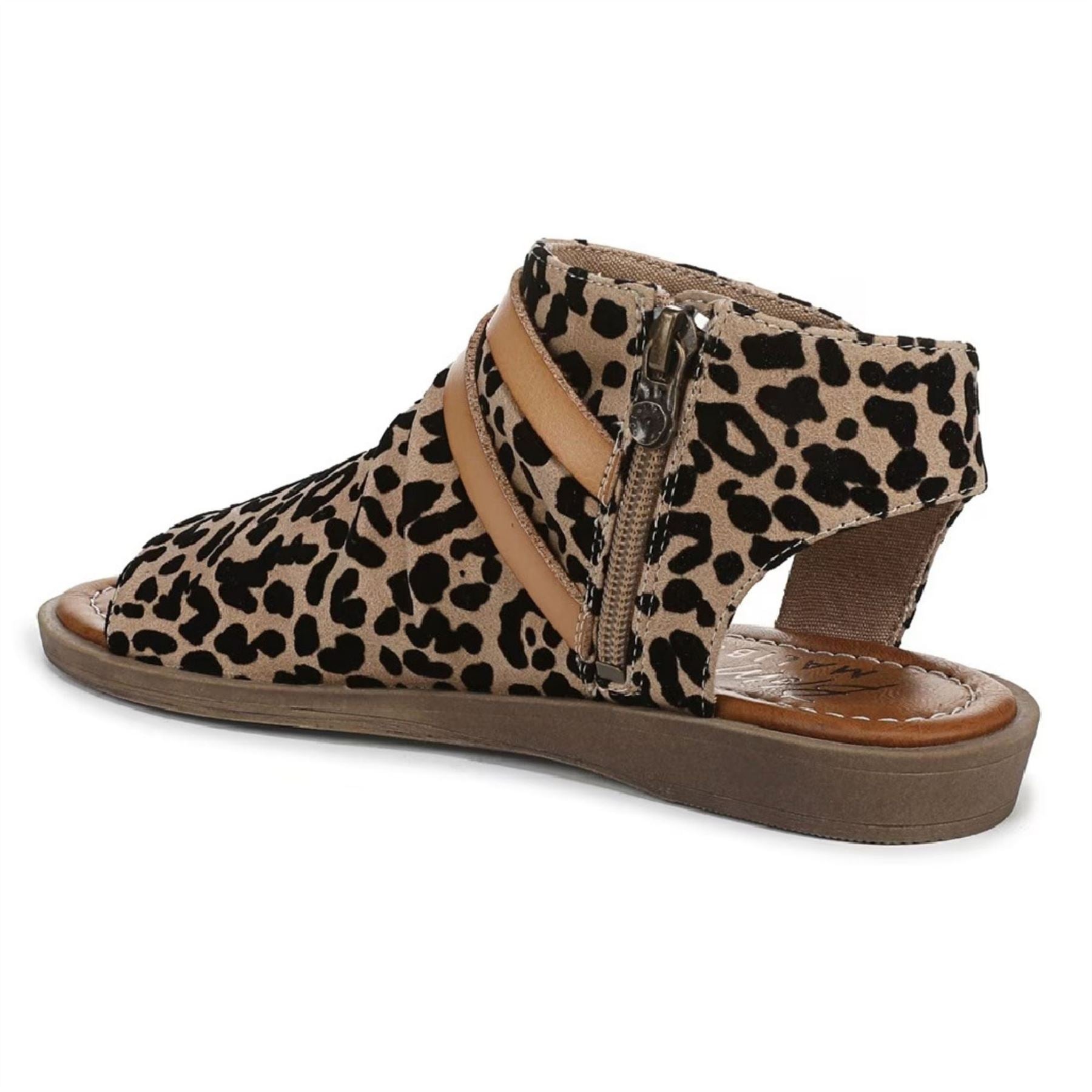 Denver - Women's Brown Leopard Strappy Low Wedge Sandals