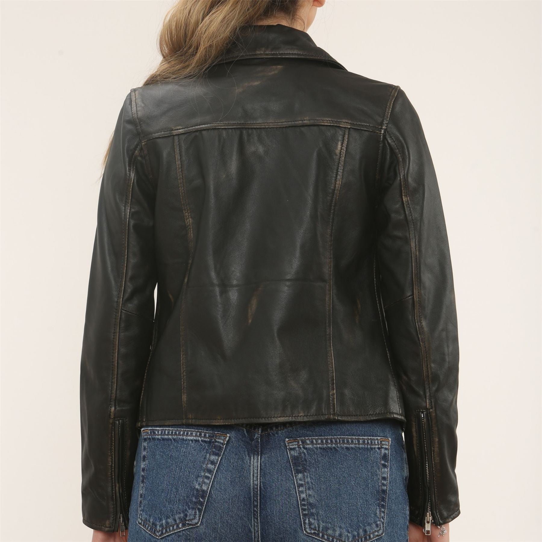Women's Real Leather Brando Style Biker Jacket