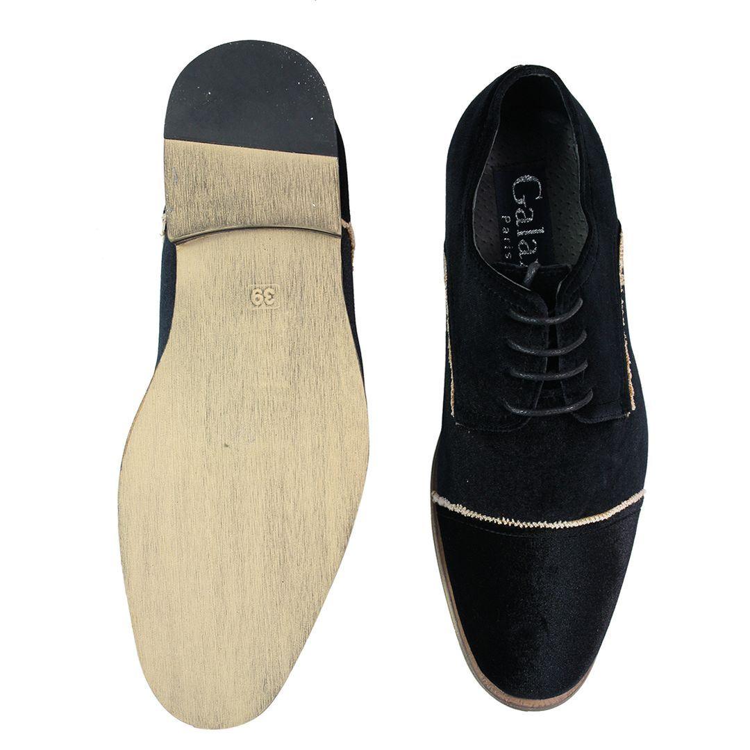 Mens Velvet Feel Shoes Blue Black Laced Smart Casual 5 6 7 8 9 10 11 - Knighthood Store