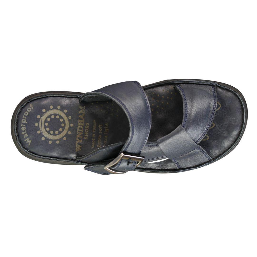 Mens Real Leather Slip On Mules Sandals Strap Buckle Premium Comfort Waterproof Walking - Knighthood Store