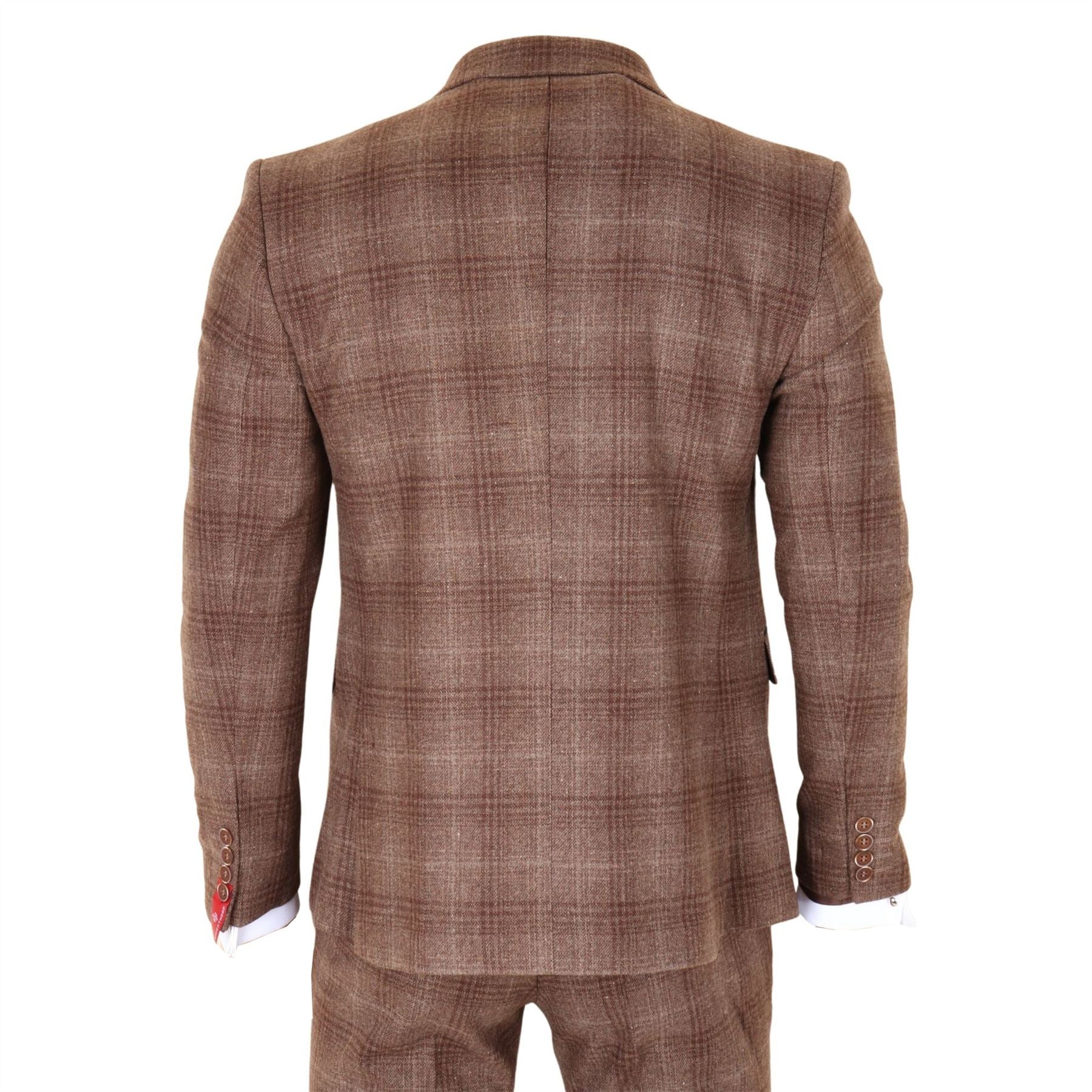 TP-31 - Men's Brown Tweed Check 3 Piece Suit