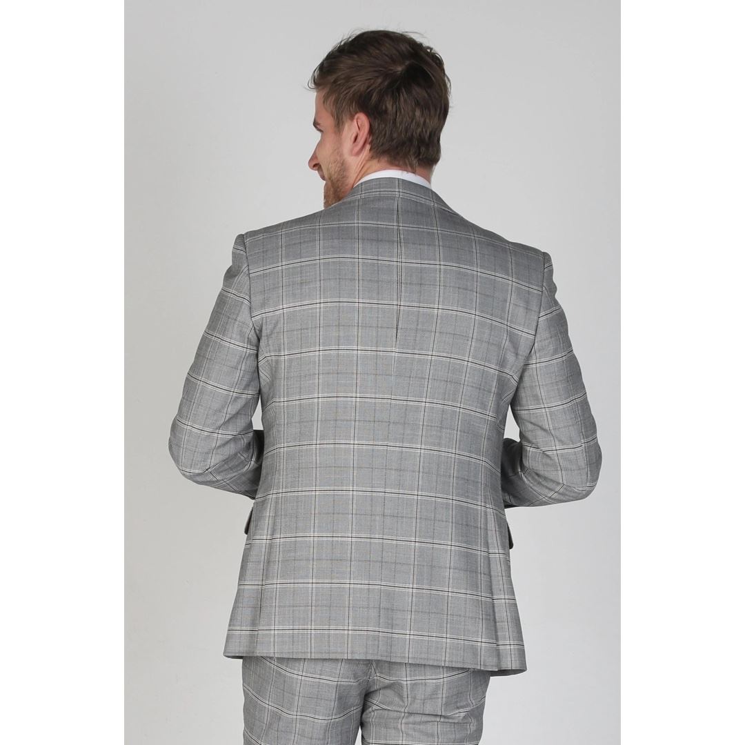 Francis - Men's Grey Check Blazer Office Wedding
