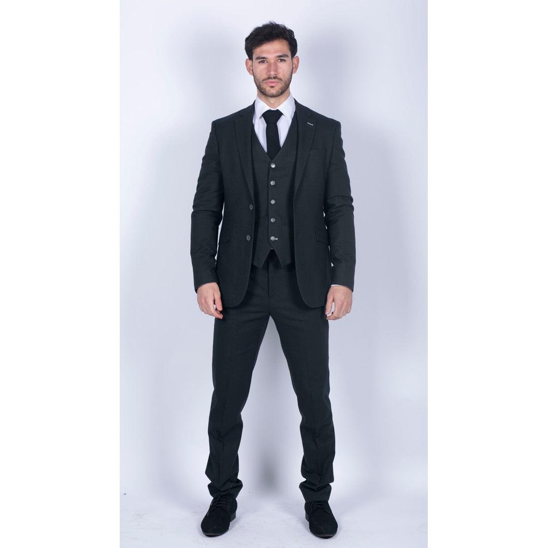 Mens Tweed Olive Green 3 Piece Suit Tailored Fit Classic Vintage 1920s Wedding - Knighthood Store