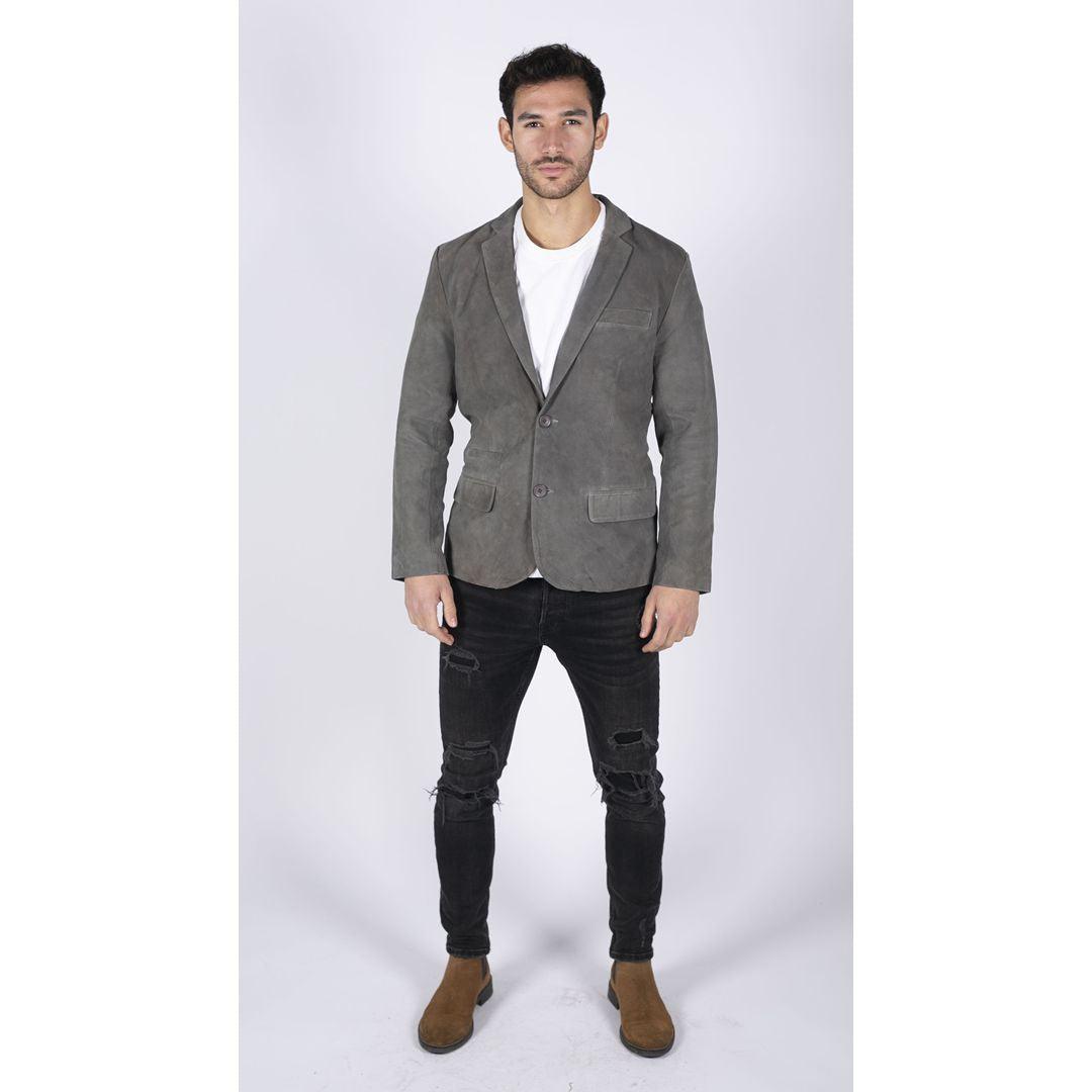 Mens Genuine Suede Blazer Style Jacket Leather Mens Classic VIntage Smart Casual - Knighthood Store