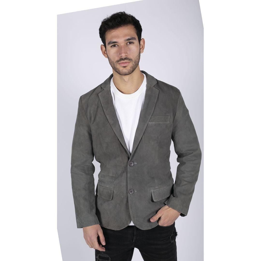 Mens Genuine Suede Blazer Style Jacket Leather Mens Classic VIntage Smart Casual - Knighthood Store