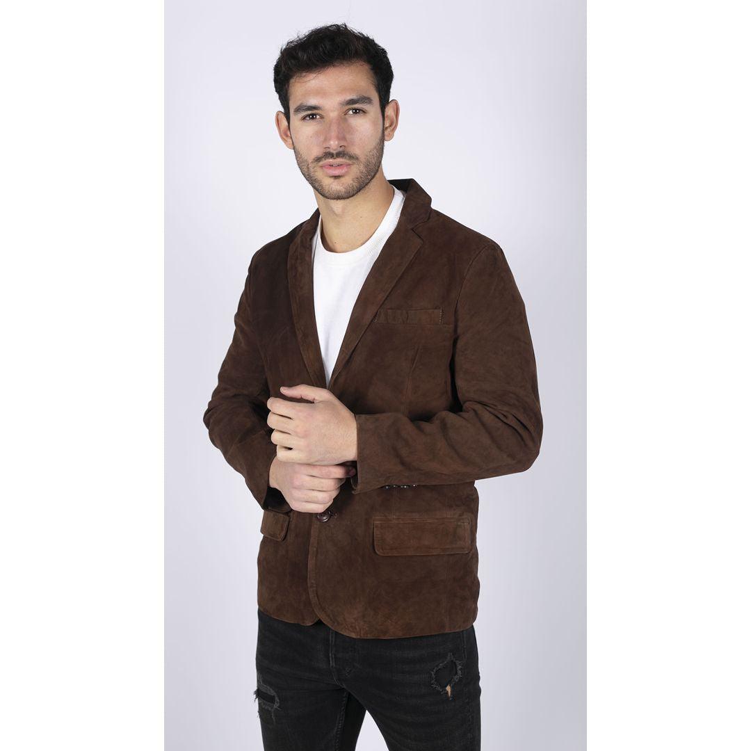 Mens Genuine Suede Blazer Style Jacket Leather Mens Classic VIntage Smart Casual - Knighthood Store