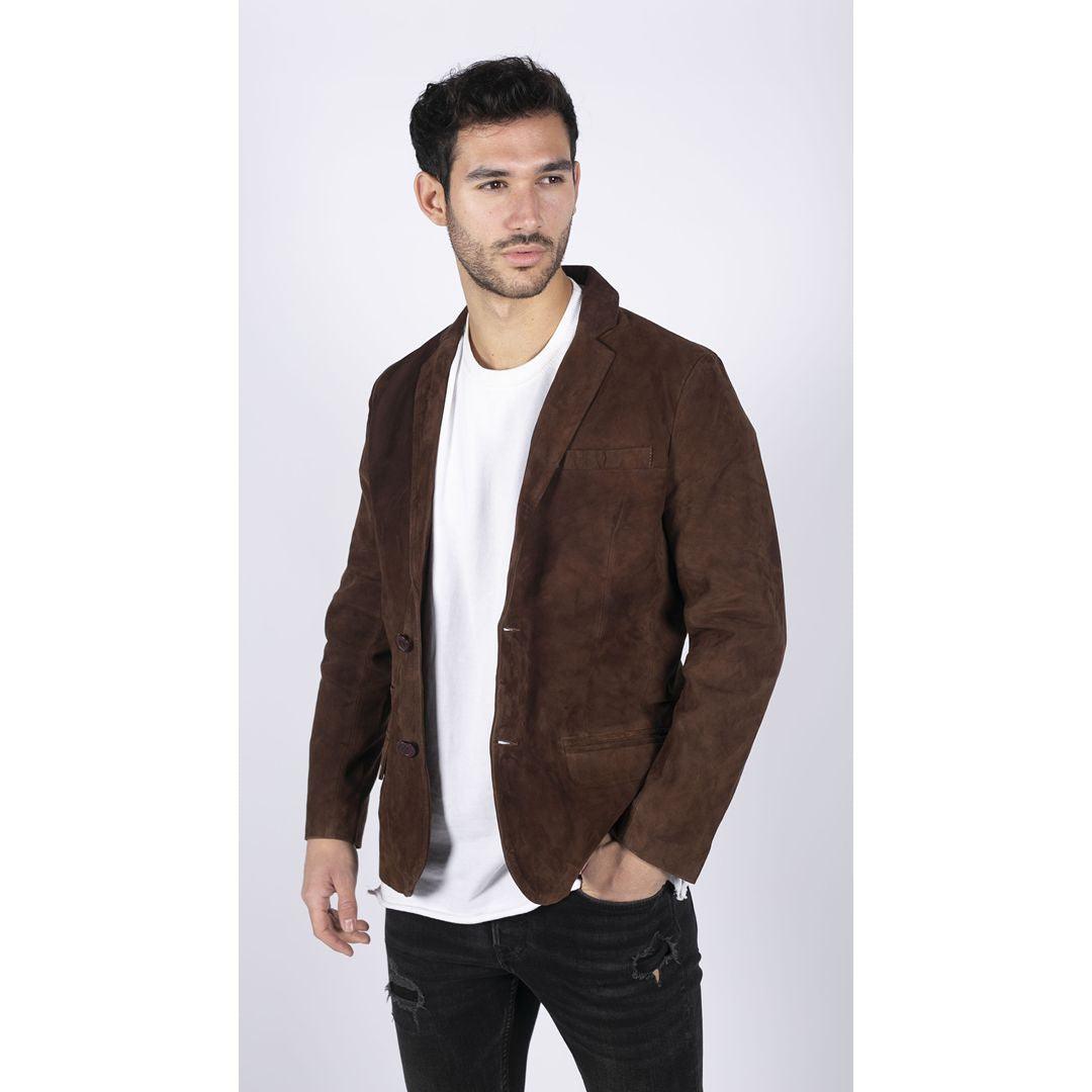 Mens Genuine Suede Blazer Style Jacket Leather Mens Classic VIntage Smart Casual - Knighthood Store