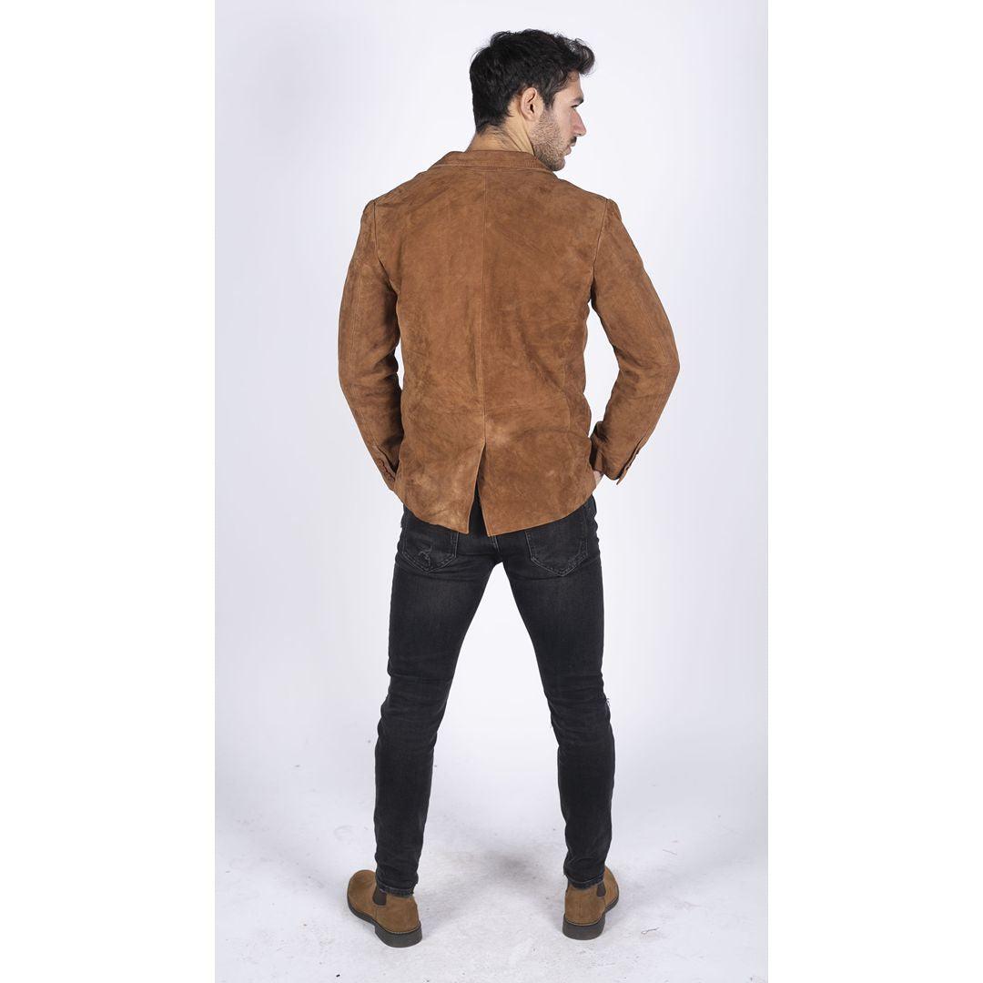 Mens Genuine Suede Blazer Style Jacket Leather Mens Classic VIntage Smart Casual - Knighthood Store
