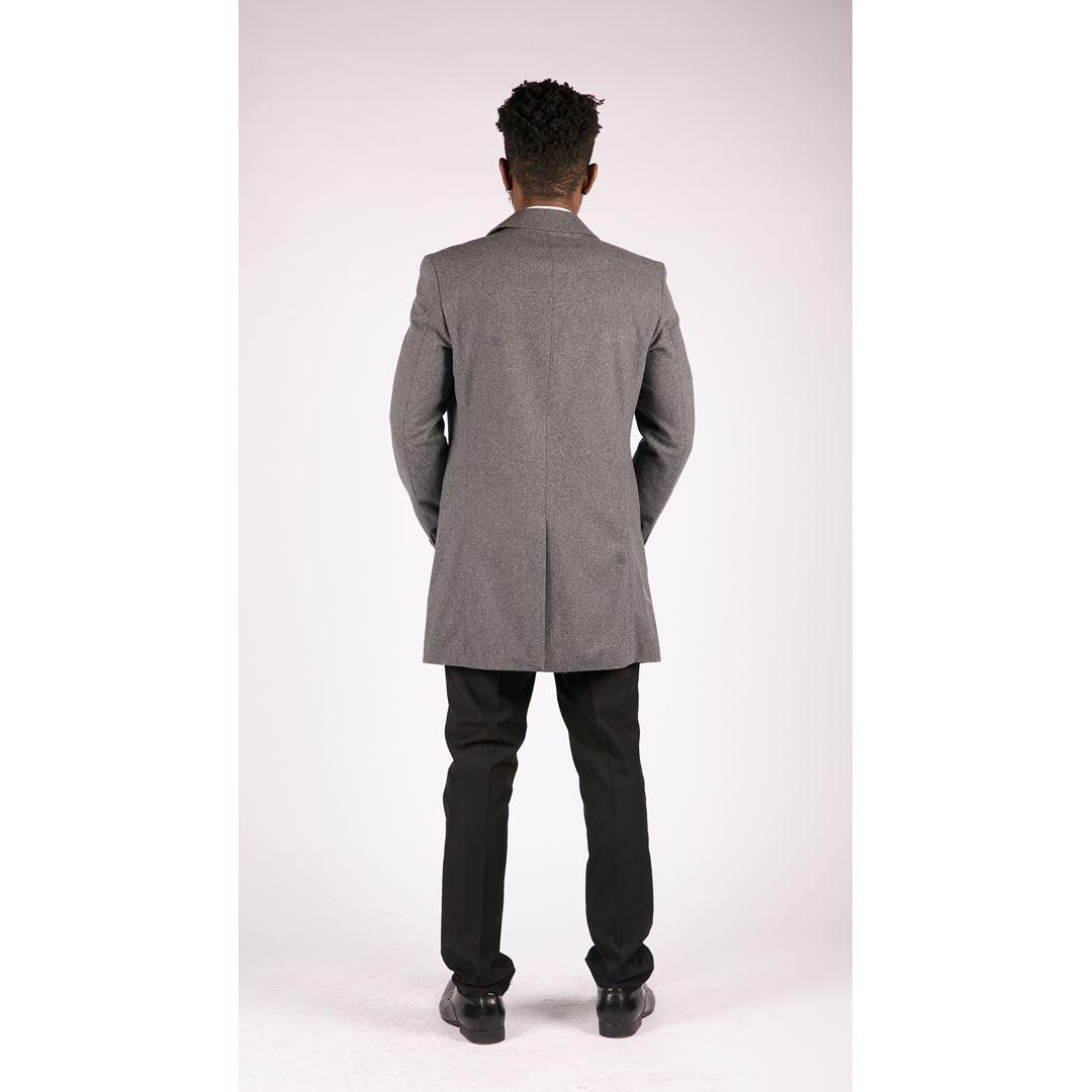 Mens Smart Casual 3/4 Wool Overcoat Jacket Herringbone Tweed 3 Button Coat - Knighthood Store