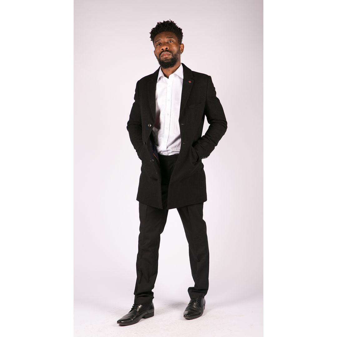 Mens Smart Casual 3/4 Wool Overcoat Jacket Herringbone Tweed 3 Button Coat - Knighthood Store