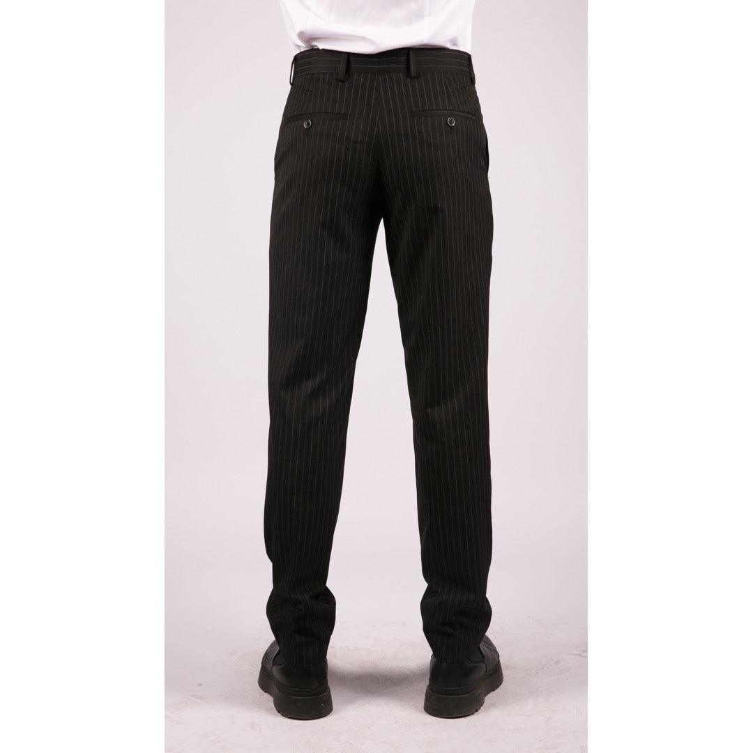 Mens Vintage Trousers Pinstripe Tweed Regular Smart Casual Classic 1920s - Knighthood Store