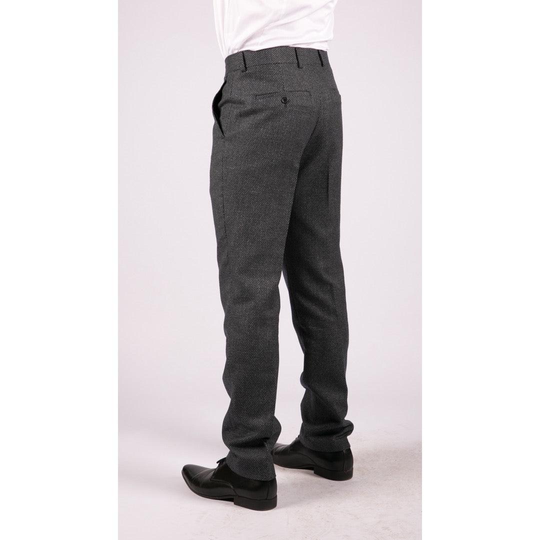 Mens Vintage Trousers Pinstripe Tweed Regular Smart Casual Classic 1920s - Knighthood Store