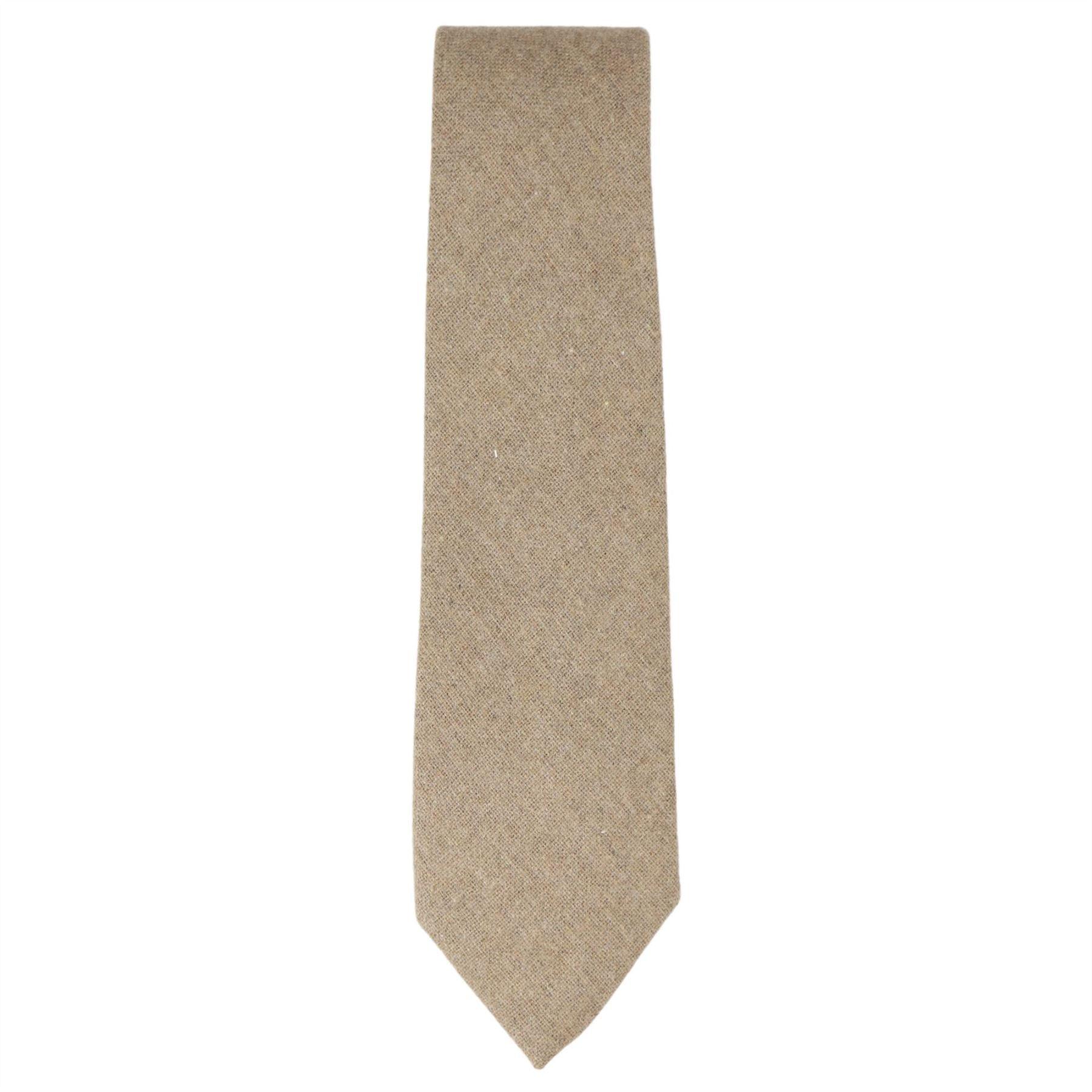 Camel Beige Oak Tweed Tie Hankie Hankerchief 2" Smart Formal Vintage Classic - Knighthood Store