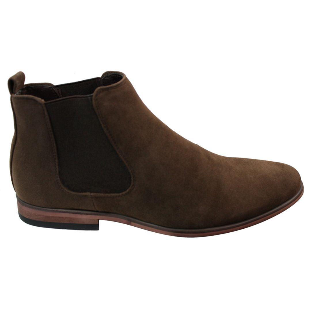Mens Italian Suede Slip On Ankle Boots Smart Casual Desert Chelsea Dealer - Knighthood Store
