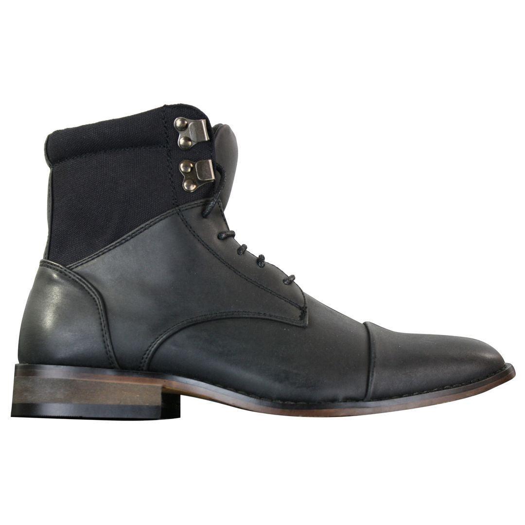 Mens Slim Fit Vintage Retro Sherlock Laced Smart Casual Ankle Boots Leather - Knighthood Store