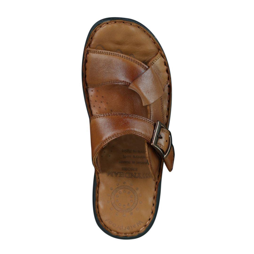 Mens Real Leather Slip On Mules Sandals Strap Buckle Premium Comfort Waterproof Walking - Knighthood Store