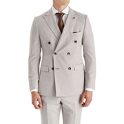 Mayfair - Men's Stone Birdseye Double Breasted Blazer