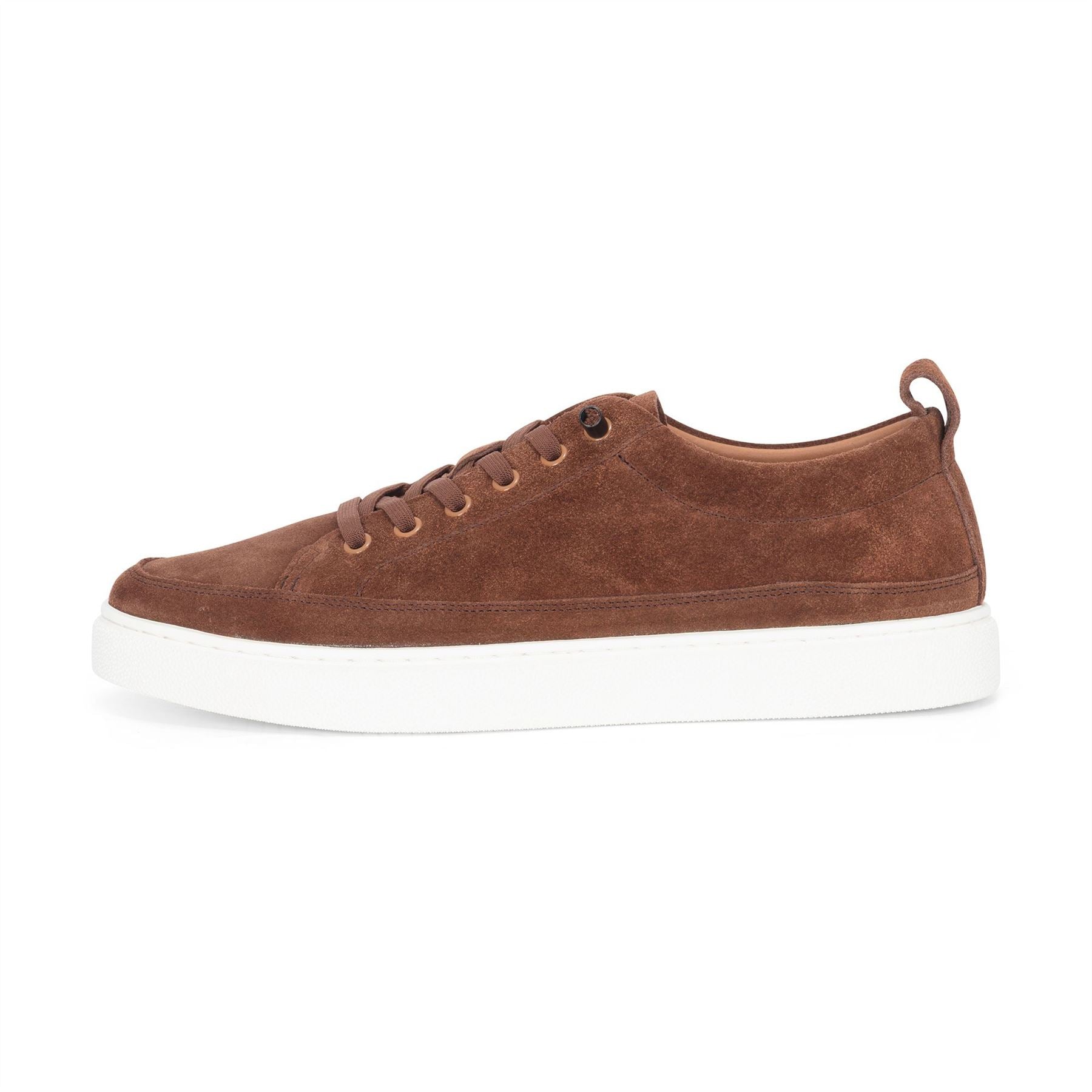 Josh - Men's Brown Suede Leather Trainers