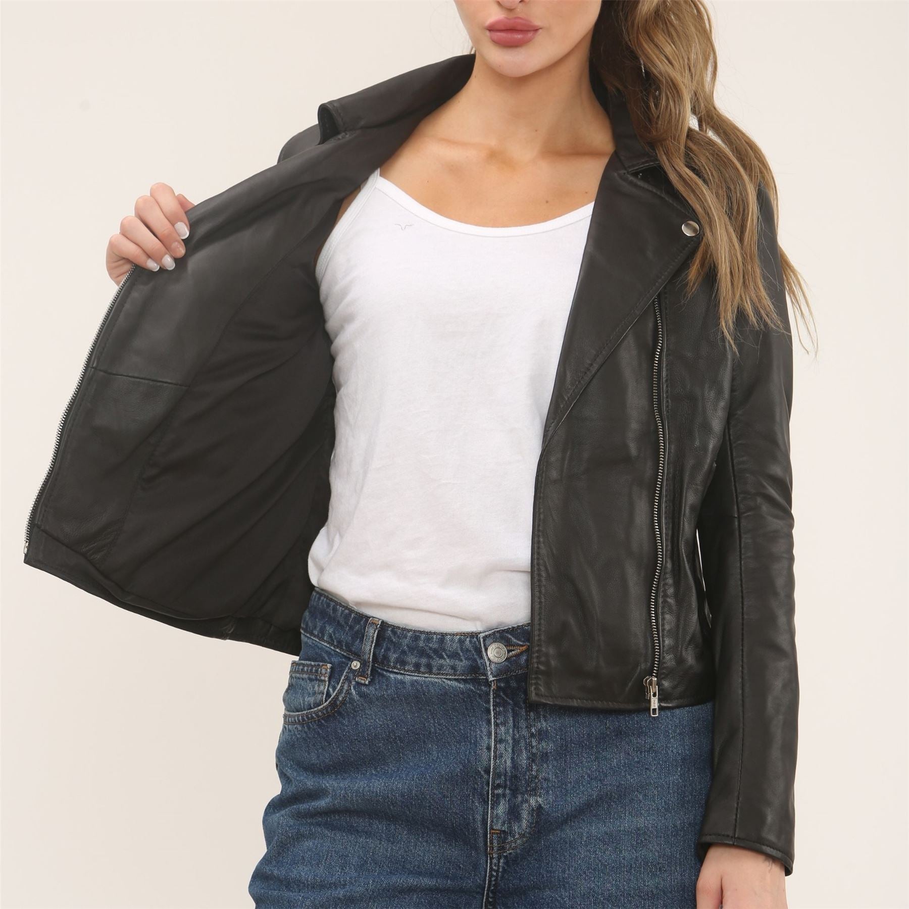 Women's Real Leather Brando Style Biker Jacket