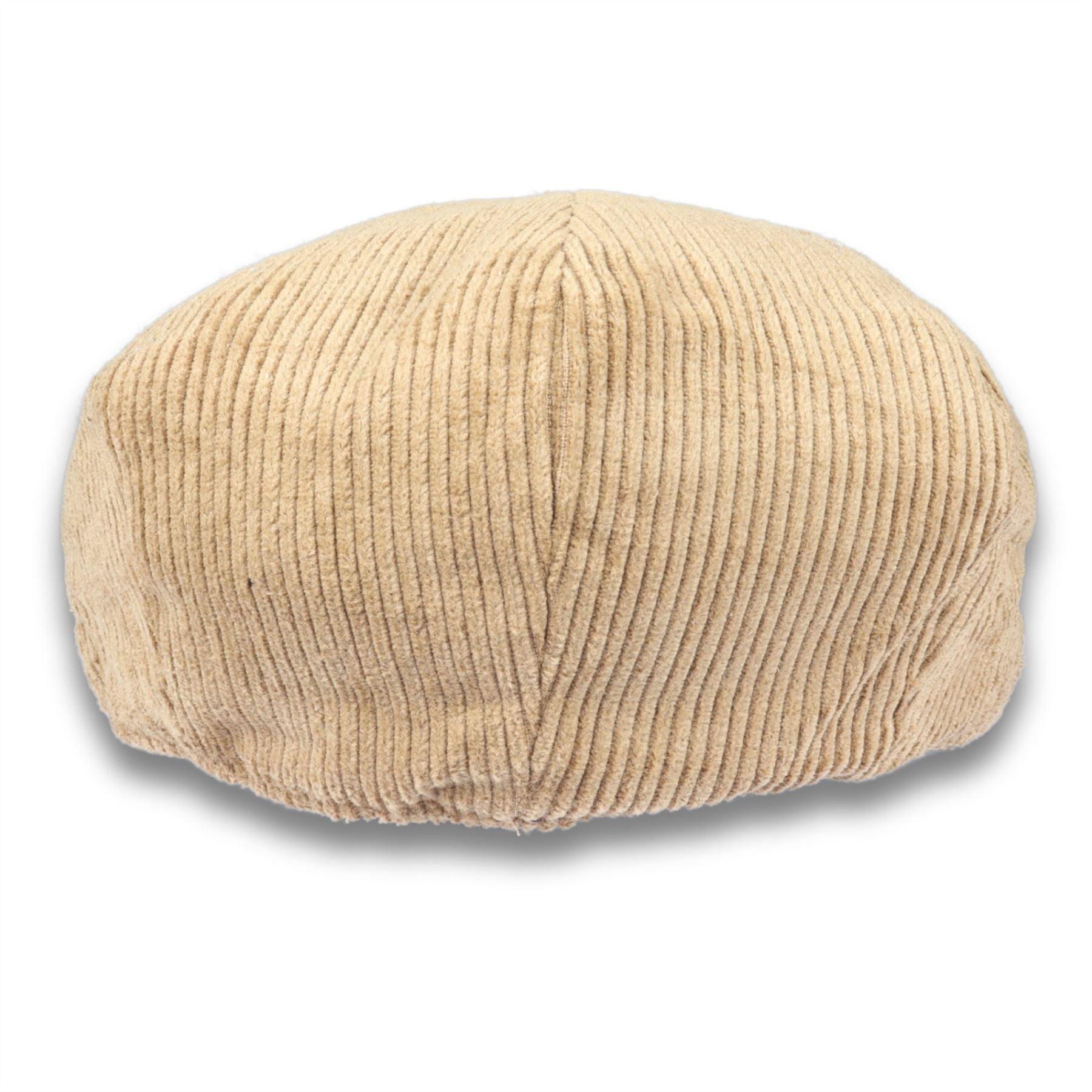 Men's Flat Cap 100% Cotton Corduroy Newsboy Baker Boy Peaked 8 Panel Hat - Knighthood Store