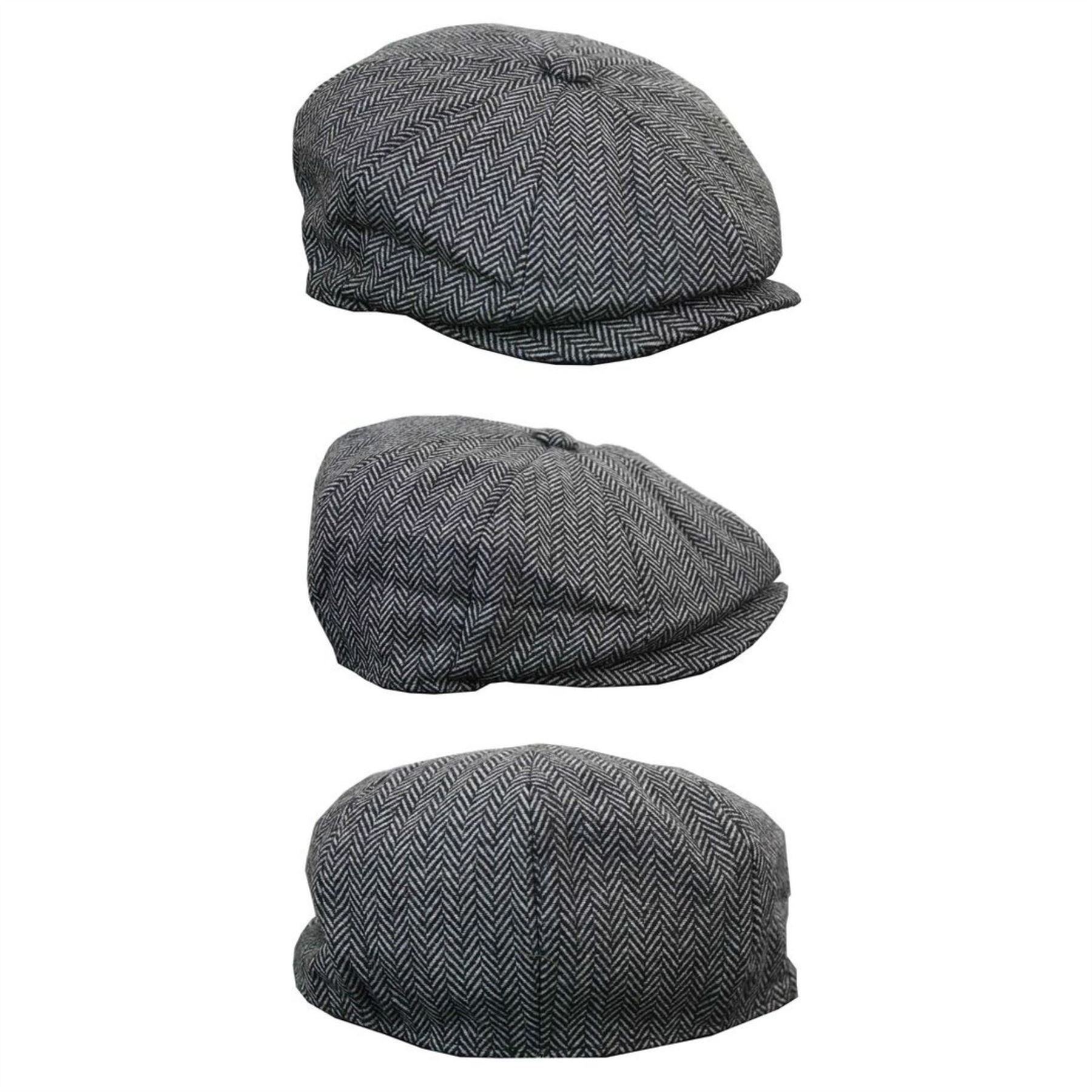 Boys Herringbone Newsboy Hat Flat Cap