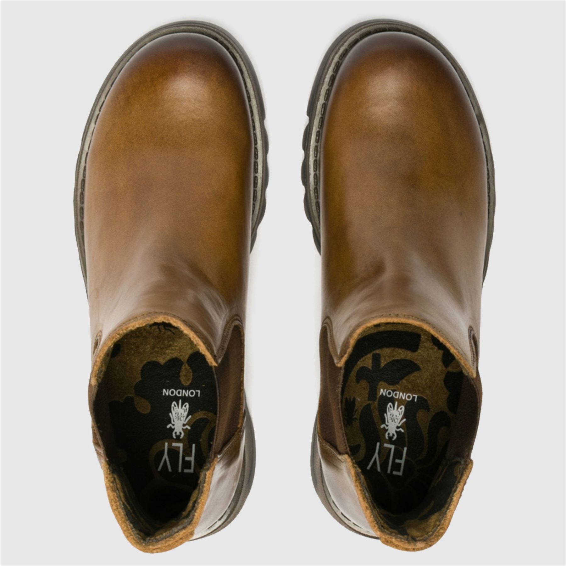 SALV195 - Women's Wedge Heel Leather Chelsea Ankle Boots